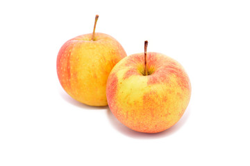 Golden apples isolated on white
