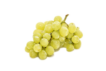 Green grapes isolated on white