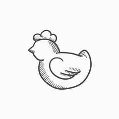 Chick sketch icon.