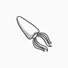 Squid sketch icon.