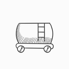 Railway cistern sketch icon.