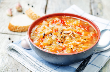wild rice chickpeas tomatoes cabbage soup