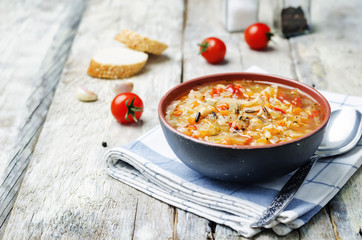 wild rice chickpeas tomatoes cabbage soup