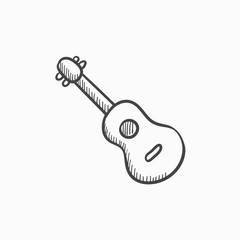 Guitar sketch icon.