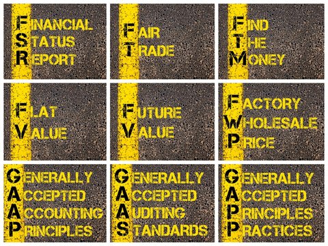 Photo collage of business acronyms