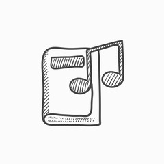 Audio book sketch icon.