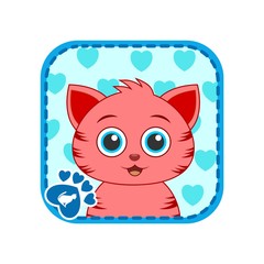 App icon with cute red cat face