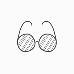 Eyeglasses sketch icon.