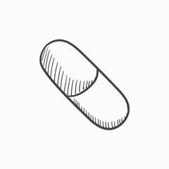 Capsule pill sketch icon.