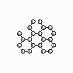 Molecule sketch icon.