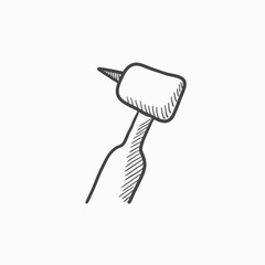 Dental drill sketch icon.
