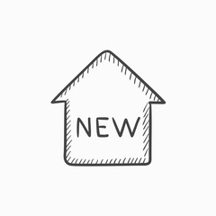 New house sketch icon.