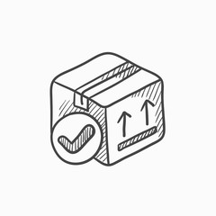 Carton package box sketch icon.