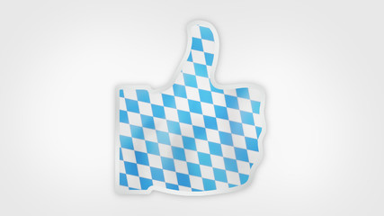 bavaria munich oktoberfest flag thumbs up icon 3d render