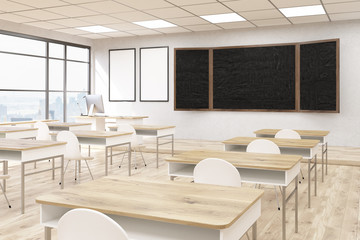 Interior of classroom in university