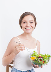  Girl enjoying her salad