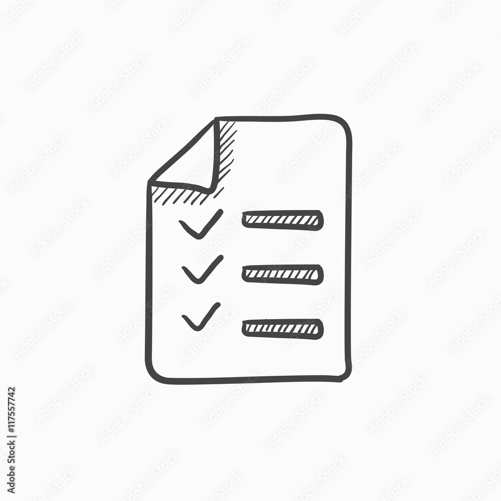 Wall mural shopping list sketch icon.