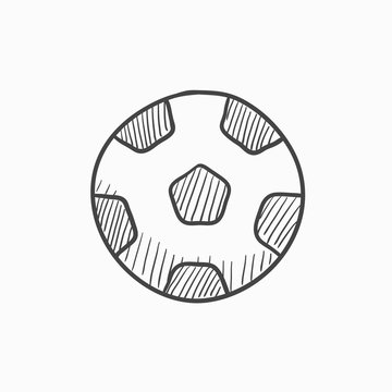Soccer ball sketch icon.