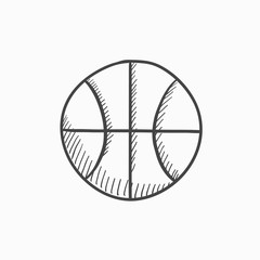 Basketball ball sketch icon
