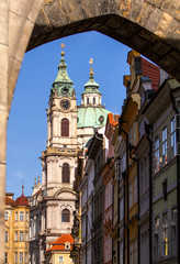Fototapeta na wymiar Old Town Square St. Nicholas Church, in the Czech Republic.