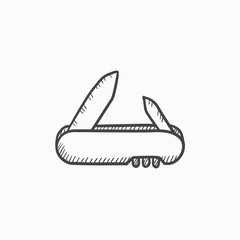 Jackknife sketch icon.