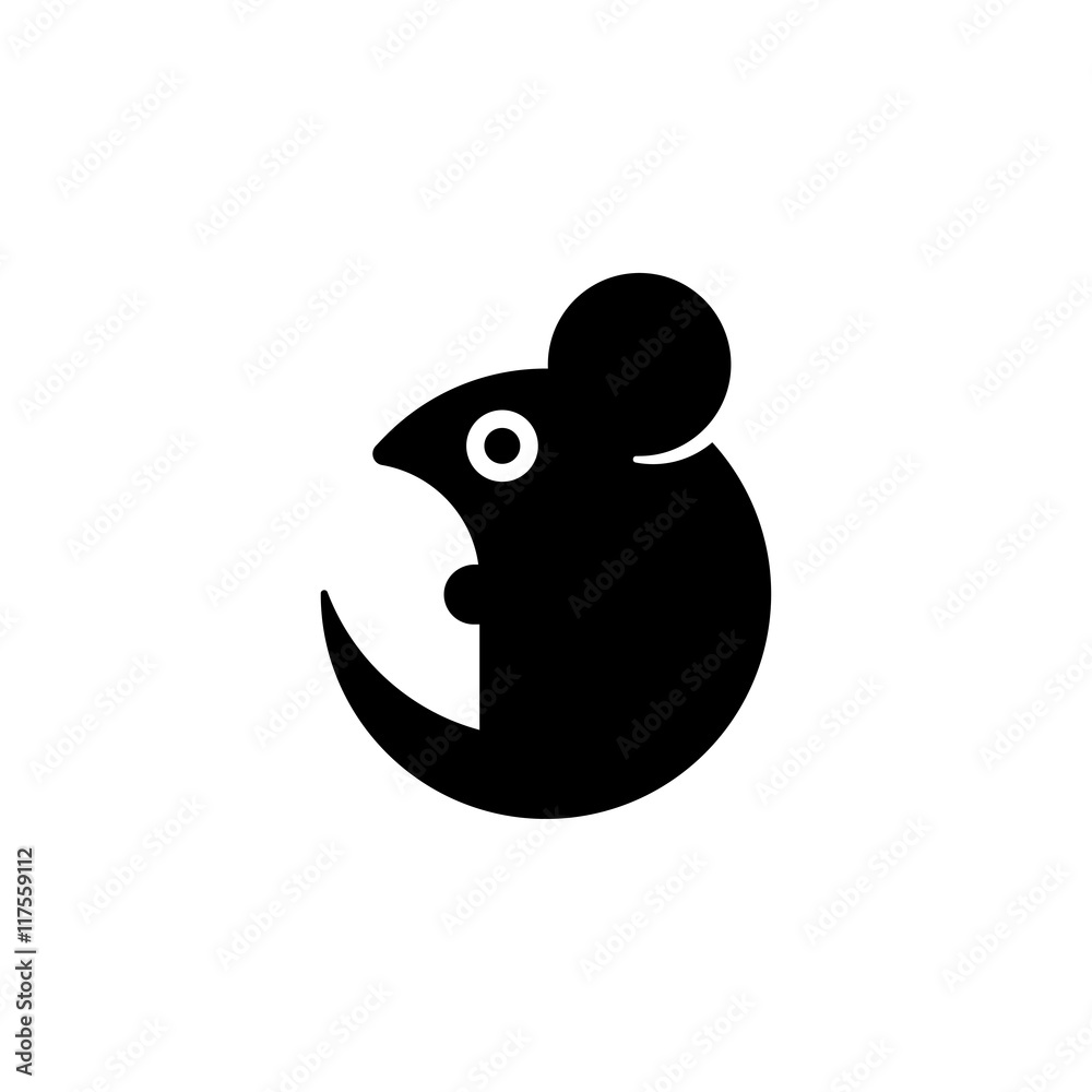 Wall mural mouse or rat icon