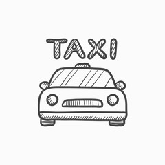 Taxi sketch icon.
