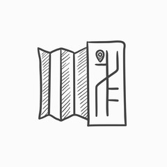 Map sketch icon.