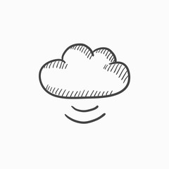Cloud computing sketch icon.