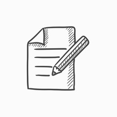 Taking note sketch icon.