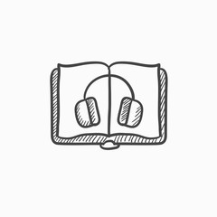 Audiobook sketch icon.