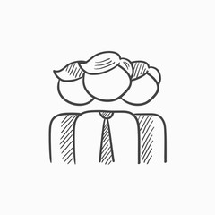 Group of businessmen sketch icon.