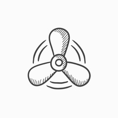 Boat propeller sketch icon. © Visual Generation