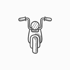 Motorcycle sketch icon.