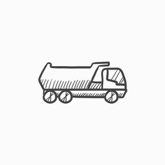 Fototapeta na wymiar Dump truck sketch icon.