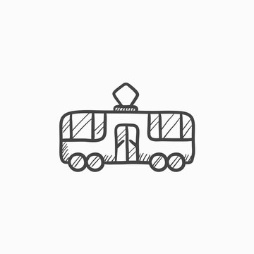 Tram sketch icon.