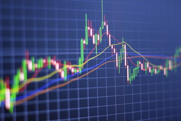 Financial data graph at stock exchange