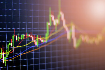 Financial data graph at stock exchange