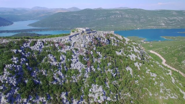 aerial view of salt producing town of Ston