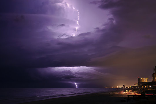 Thunder Storm and Lightning over the Gulf of Mexico
