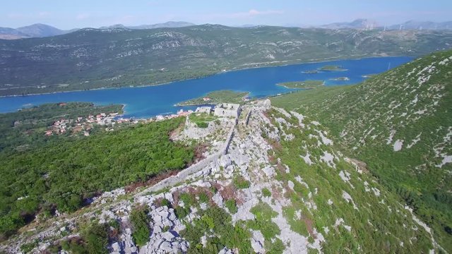 aerial view of salt producing town of Ston