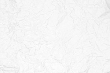 Crumpled white paper texture or white paper background for design with copy space for text or image.