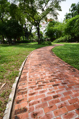 S shape brick walkway