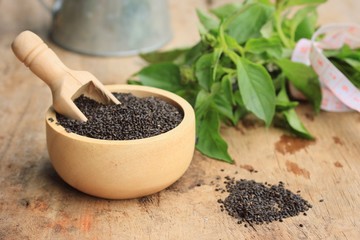 basil seed with fresh