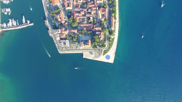 Aerial view of the city of Zadar.