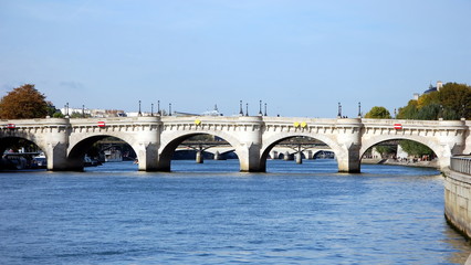 New Bridge, Pont Neuf. Oldest bridge across the Seine river in Paris, France