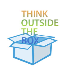 Think outside the box illustration