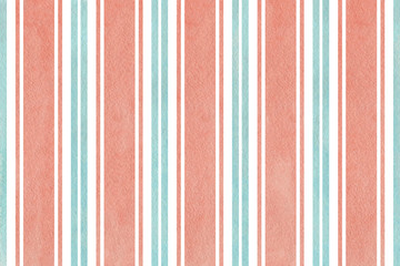 Watercolor blue and pink striped background.