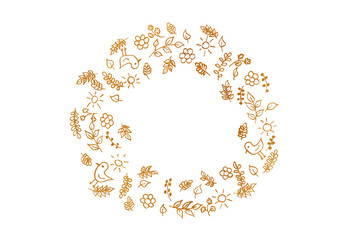 Hand drawn golden pattern.