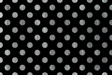 Silver polka dot black background.